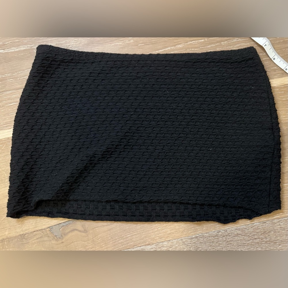 Urban Outfitters Black Textured Stretchy Micro Mini Skirt